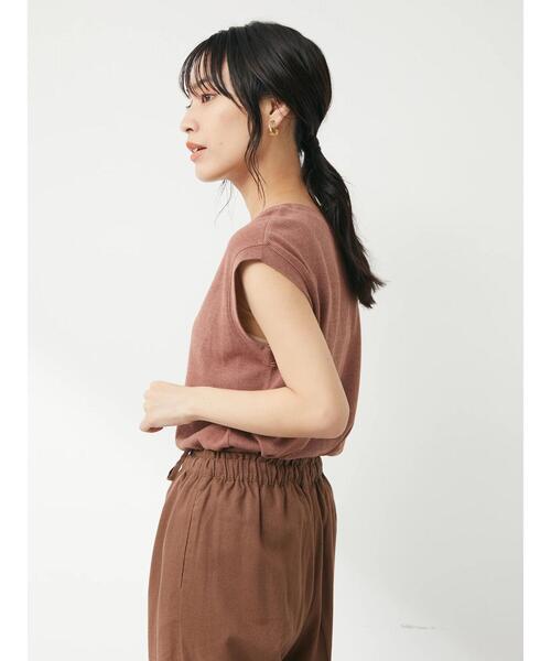 Green　Parks（グリーンパークス）の「ミジンボーダーノースリーブプルオーバー（Tシャツ/カットソー・レディース・ネイビー/オレンジ/ブルー・FREE）」の12枚目の写真