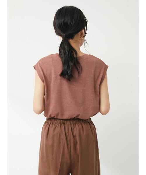 Green　Parks（グリーンパークス）の「ミジンボーダーノースリーブプルオーバー（Tシャツ/カットソー・レディース・ネイビー/オレンジ/ブルー・FREE）」の8枚目の写真