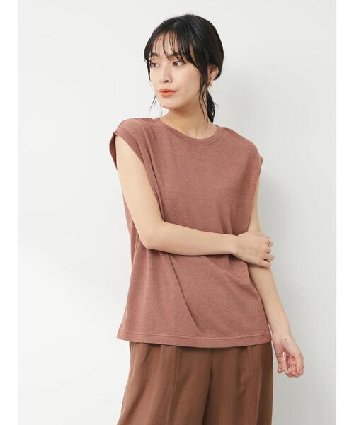 Green　Parks（グリーンパークス）の「ミジンボーダーノースリーブプルオーバー（Tシャツ/カットソー・レディース・ネイビー/オレンジ/ブルー・FREE）」の4枚目の写真