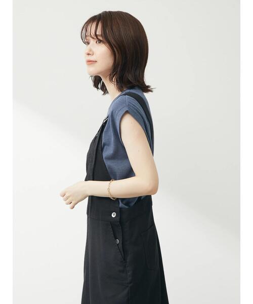 Green　Parks（グリーンパークス）の「ミジンボーダーノースリーブプルオーバー（Tシャツ/カットソー・レディース・ネイビー/オレンジ/ブルー・FREE）」の9枚目の写真