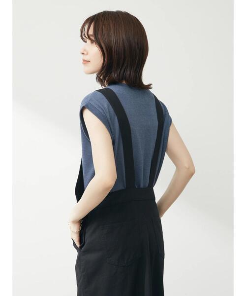 Green　Parks（グリーンパークス）の「ミジンボーダーノースリーブプルオーバー（Tシャツ/カットソー・レディース・ネイビー/オレンジ/ブルー・FREE）」の5枚目の写真