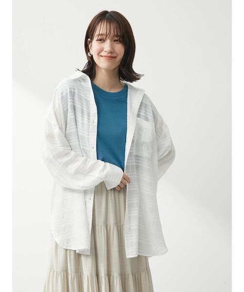 Green　Parks（グリーンパークス）の「ミジンボーダーノースリーブプルオーバー（Tシャツ/カットソー・レディース・ネイビー/オレンジ/ブルー・FREE）」の19枚目の写真