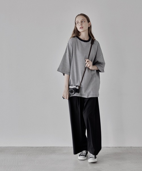 remer（リメール）の「loose basic border Tee / ルーズベーシックボーダーT（Tシャツ/カットソー・メンズ・ブラック/グレー・SMALL/MEDIUM/LARGE）」の5枚目の写真