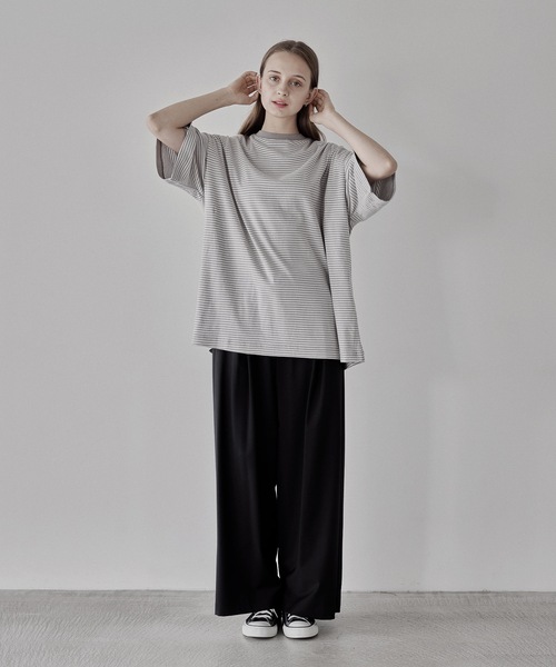 remer（リメール）の「loose basic border Tee / ルーズベーシックボーダーT（Tシャツ/カットソー・メンズ・ブラック/グレー・SMALL/MEDIUM/LARGE）」の7枚目の写真