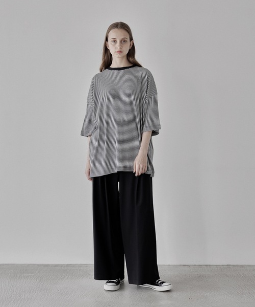 remer（リメール）の「loose basic border Tee / ルーズベーシックボーダーT（Tシャツ/カットソー・メンズ・ブラック/グレー・SMALL/MEDIUM/LARGE）」の3枚目の写真