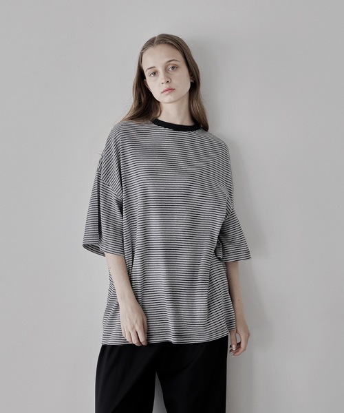 remer（リメール）の「loose basic border Tee / ルーズベーシックボーダーT（Tシャツ/カットソー・メンズ・ブラック/グレー・SMALL/MEDIUM/LARGE）」の18枚目の写真