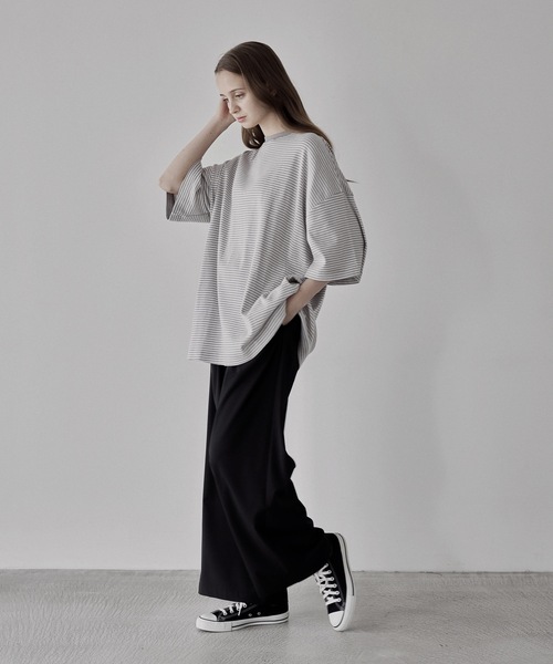 remer（リメール）の「loose basic border Tee / ルーズベーシックボーダーT（Tシャツ/カットソー・メンズ・ブラック/グレー・SMALL/MEDIUM/LARGE）」の13枚目の写真