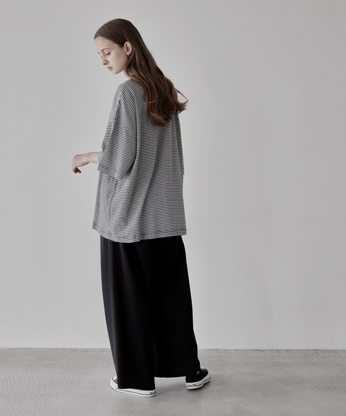 remer（リメール）の「loose basic border Tee / ルーズベーシックボーダーT（Tシャツ/カットソー・メンズ・ブラック/グレー・SMALL/MEDIUM/LARGE）」の15枚目の写真