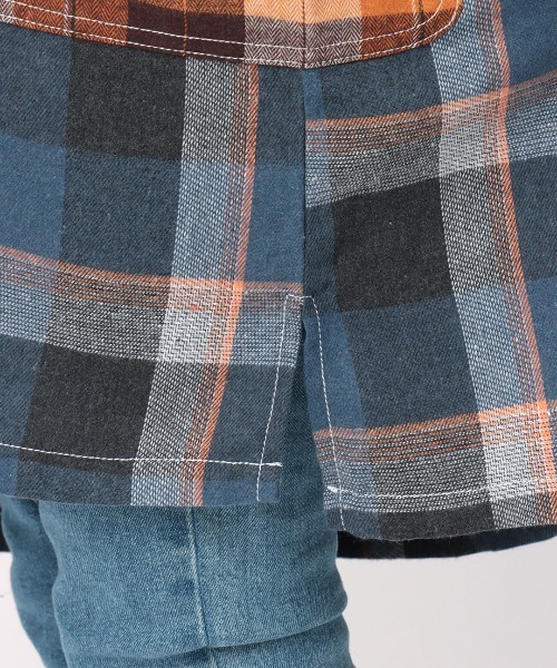 チチカカ（チチカカ）の「【大きいサイズ】 バイカラーネルチェックシャツワンピース（シャツワンピース・レディース・ブルー/ブラウン/グリーン・3L）」の13枚目の写真