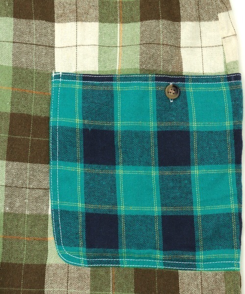 チチカカ（チチカカ）の「【大きいサイズ】 バイカラーネルチェックシャツワンピース（シャツワンピース・レディース・ブルー/ブラウン/グリーン・3L）」の12枚目の写真