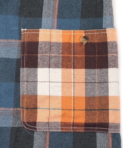 チチカカ（チチカカ）の「【大きいサイズ】 バイカラーネルチェックシャツワンピース（シャツワンピース・レディース・ブルー/ブラウン/グリーン・3L）」の11枚目の写真