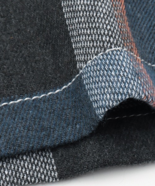 チチカカ（チチカカ）の「【大きいサイズ】 バイカラーネルチェックシャツワンピース（シャツワンピース・レディース・ブルー/ブラウン/グリーン・3L）」の8枚目の写真