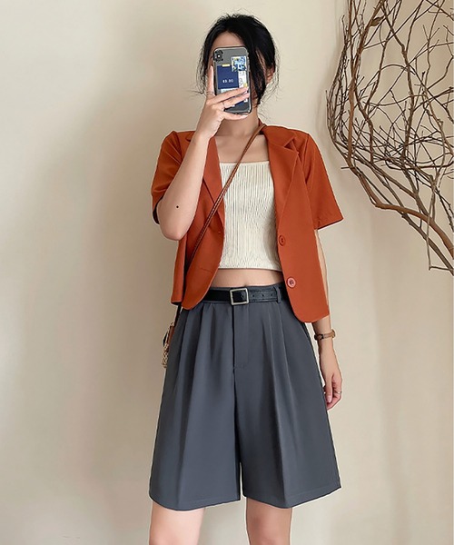 LOPASS(ロパス)の「ハイウエストゆったり薄手カジュアル半ズボン(その他パンツ・レディース・ブラック/ブラウン/グレー/グリーン/アイボリー・S/M)」の13枚目の写真
