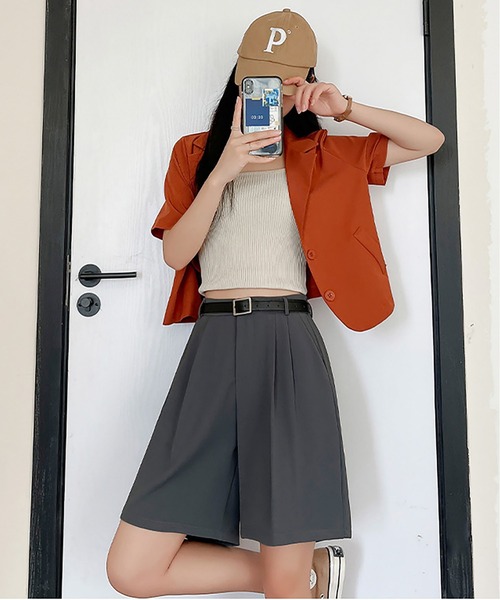 LOPASS(ロパス)の「ハイウエストゆったり薄手カジュアル半ズボン(その他パンツ・レディース・ブラック/ブラウン/グレー/グリーン/アイボリー・S/M)」の12枚目の写真
