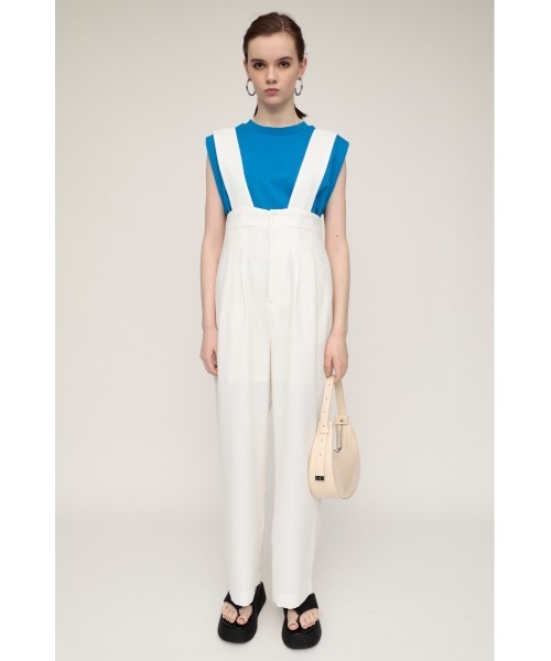 SLY（スライ）の「WIDE SILHOUETTE OVERALLS ワイドシルエット オーバーオール（つなぎ/オールインワン・レディース・ブラック/ブラウン/アイボリー・1/0）」の4枚目の写真