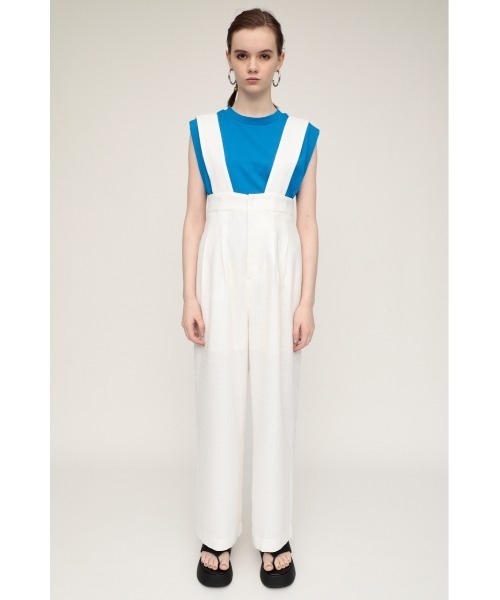 SLY（スライ）の「WIDE SILHOUETTE OVERALLS ワイドシルエット オーバーオール（つなぎ/オールインワン・レディース・ブラック/ブラウン/アイボリー・1/0）」の5枚目の写真