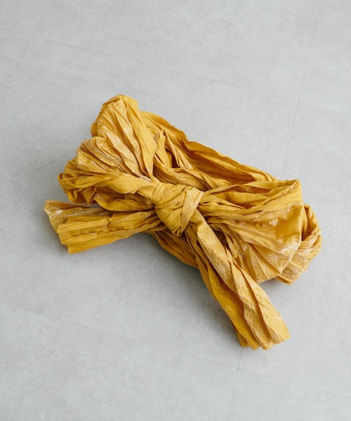 natural couture(ナチュラルクチュール)の「浴衣コーデを柔らかい印象に仕上げる/ジャガード織りおしゃれへこ帯(和装小物・レディース・レッド/イエロー/オフホワイト/パープル/グリーン・FREE)」の5枚目の写真