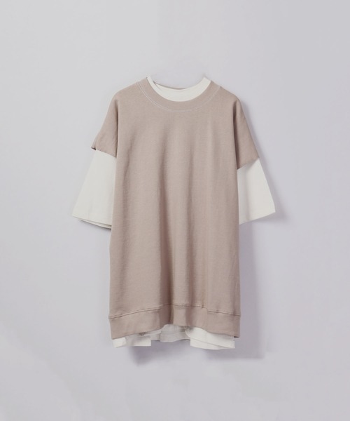 FUNALIVE(ファンアライブ)の「裏毛ベスト×天竺SSアンサンブル(Tシャツ/カットソー・メンズ・ブラック/サックスブルー/グリーン/グレイッシュベージュ・XL/L/M)」の3枚目の写真