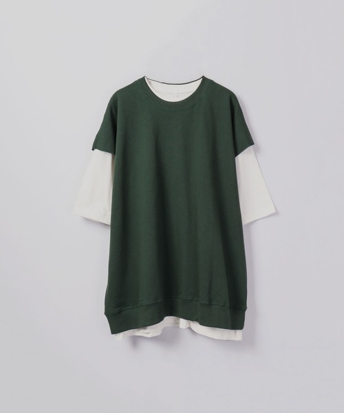 FUNALIVE(ファンアライブ)の「裏毛ベスト×天竺SSアンサンブル(Tシャツ/カットソー・メンズ・ブラック/サックスブルー/グリーン/グレイッシュベージュ・XL/L/M)」の4枚目の写真