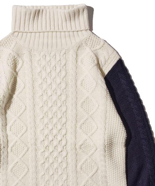 セール】ケーブル編みタートルネックニット（ニット/セーター