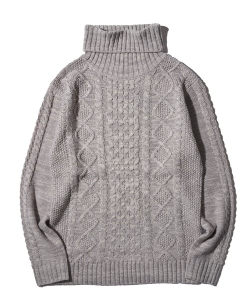 セール】ケーブル編みタートルネックニット（ニット/セーター