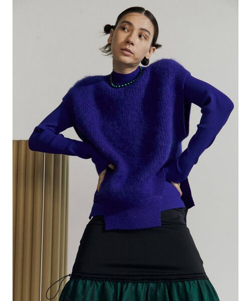 UN3D.（アンスリード）の「モヘアニットベスト（ニット/セーター・レディース・ブラック/グレー/ブルー/ラベンダー・FREE）」の3枚目の写真