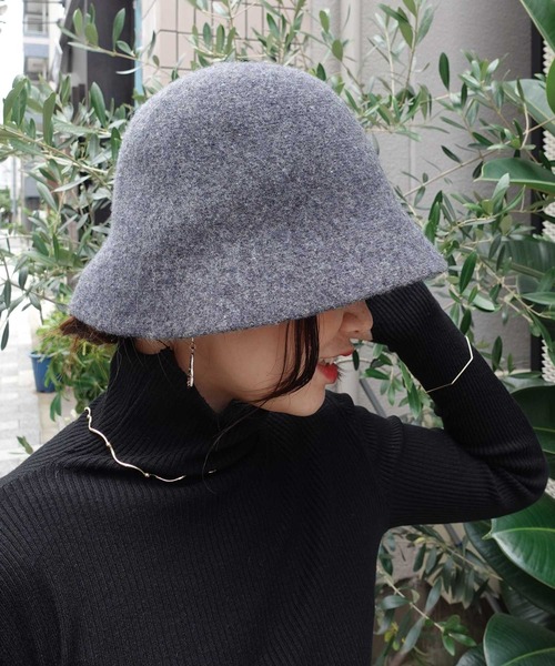 CORNERS(コーナーズ)の「ウールライクバケットハット(ハット・レディース・ブラック/ブラウン/グレー/モカ・FREE)」の6枚目の写真