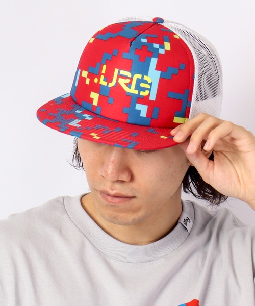 LRG（エルアールジー）の「LRG ベースボールメッシュキャップ（キャップ・メンズ・グレー/レッド・FREE）」の3枚目の写真