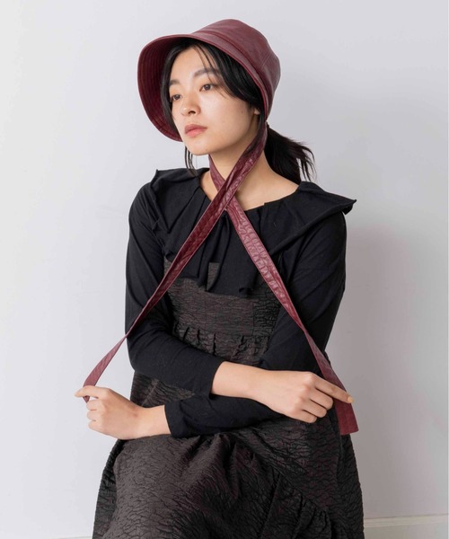 Casselini（キャセリーニ）の「Casselini(キャセリーニ)ボンネットHAT（ハット・レディース・ブラック/ブラウン/ボルドー・FREE）」の9枚目の写真