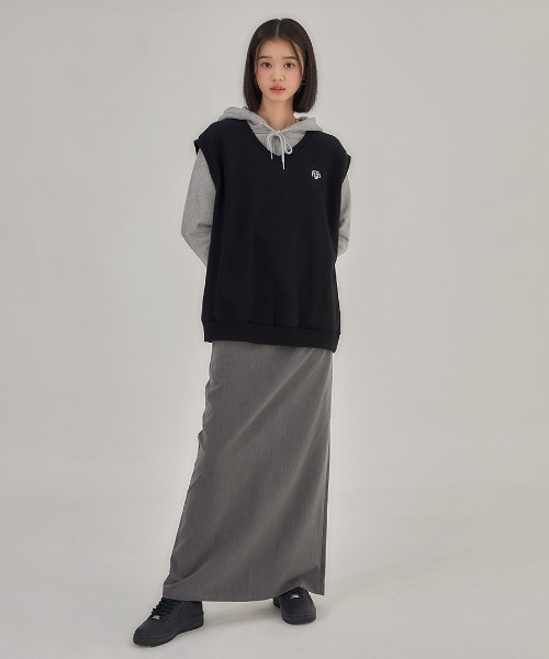 muahmuah(ムーアムーア)の「A'GEM/9 × .kom『muah muah/ムーアムーア』MUAH LOOSE FIT SWEAT VEST/ルーズシルエット スウェット素材ベスト(ベスト・レディース・ブラック/ネイビー/グレー・FREE)」の12枚目の写真