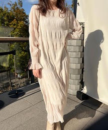 Lamoa | Lamoa/シャーリング ロング ワンピース(ワンピース)