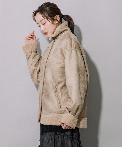 Munich（ミューニック）の「エコムートンボンバージャケット（ブルゾン・レディース・ブラック/ベージュ・S/XS）」の11枚目の写真