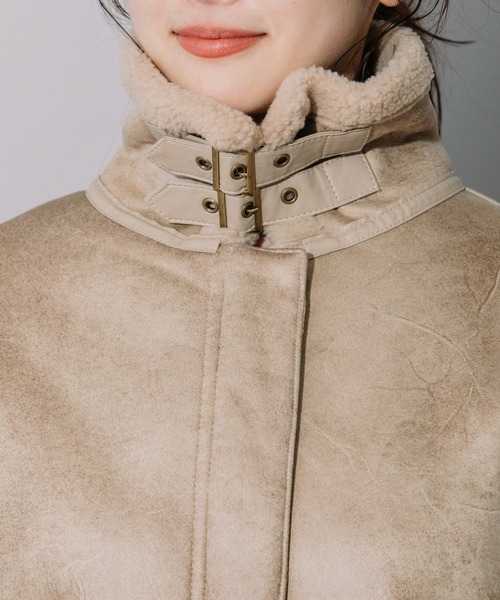 Munich（ミューニック）の「エコムートンボンバージャケット（ブルゾン・レディース・ブラック/ベージュ・S/XS）」の14枚目の写真