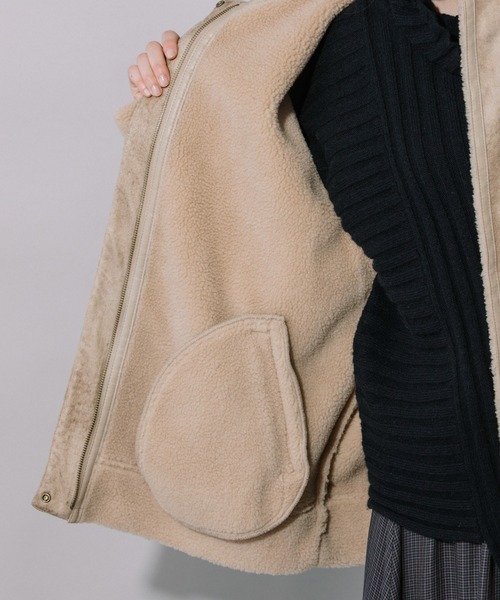 Munich（ミューニック）の「エコムートンボンバージャケット（ブルゾン・レディース・ブラック/ベージュ・S/XS）」の19枚目の写真