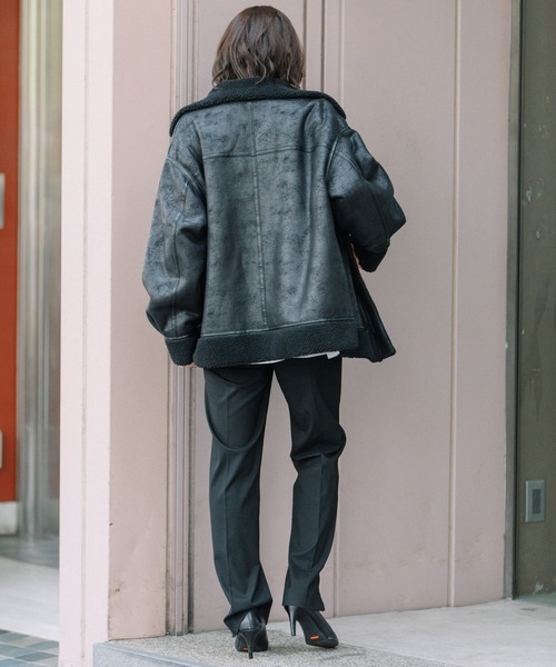 Munich（ミューニック）の「エコムートンボンバージャケット（ブルゾン・レディース・ブラック/ベージュ・S/XS）」の22枚目の写真