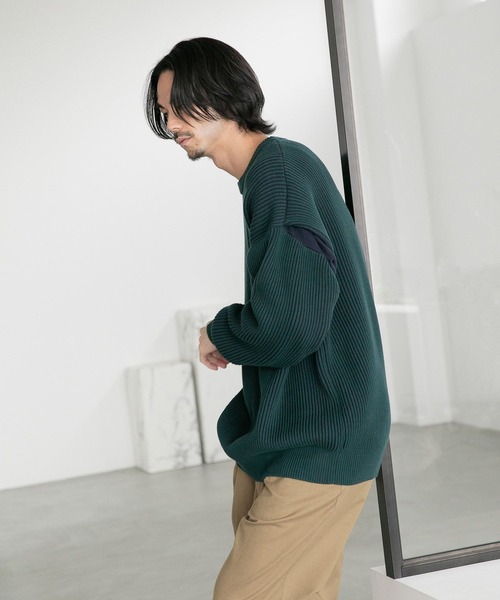 niko and（ニコアンド）の「タック入り畦ニットプルオーバー