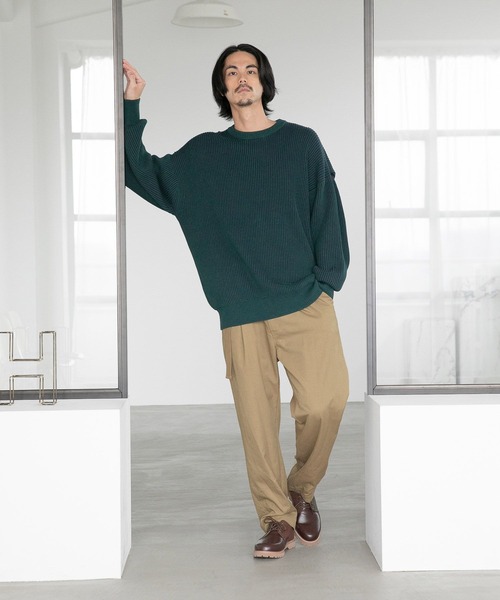 niko and（ニコアンド）の「タック入り畦ニットプルオーバー