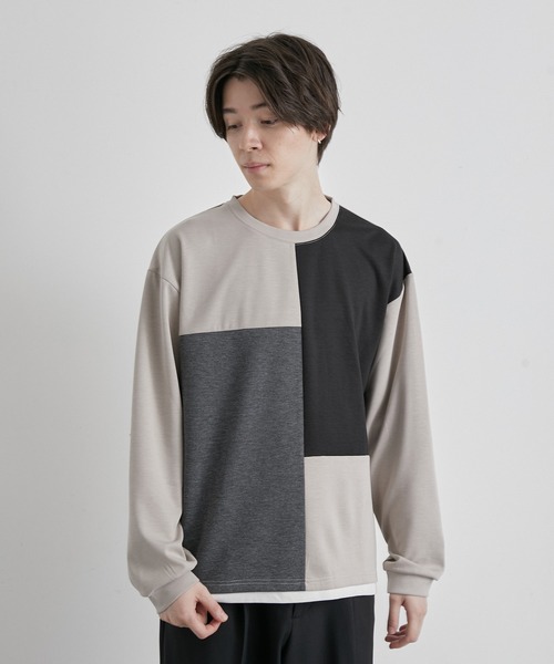 JUNRED(ジュンレッド)の「ブロッキングレイヤードクルーネックプルオーバー(その他トップス・メンズ・グレー/ブルー/ブラック・M/L/LL)」の10枚目の写真