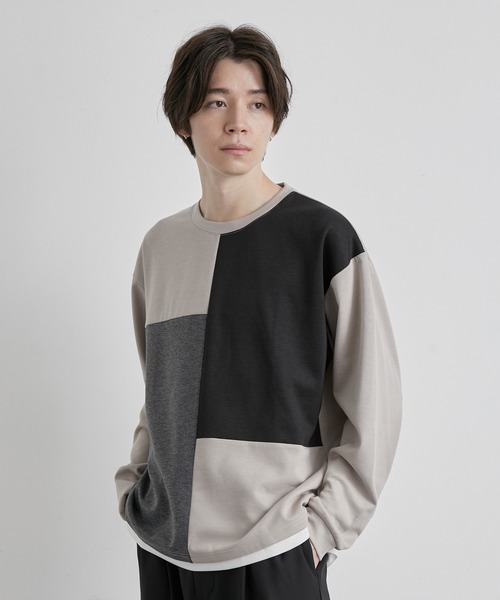 JUNRED(ジュンレッド)の「ブロッキングレイヤードクルーネックプルオーバー(その他トップス・メンズ・グレー/ブルー/ブラック・M/L/LL)」の8枚目の写真