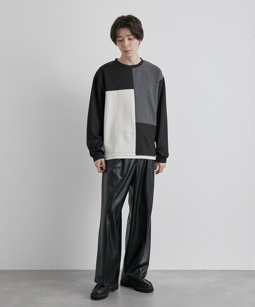 JUNRED(ジュンレッド)の「ブロッキングレイヤードクルーネックプルオーバー(その他トップス・メンズ・グレー/ブルー/ブラック・M/L/LL)」の14枚目の写真