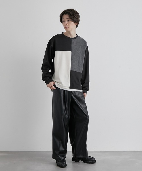 JUNRED(ジュンレッド)の「ブロッキングレイヤードクルーネックプルオーバー(その他トップス・メンズ・グレー/ブルー/ブラック・M/L/LL)」の16枚目の写真