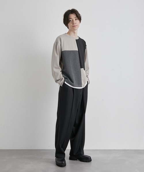 JUNRED(ジュンレッド)の「ブロッキングレイヤードクルーネックプルオーバー(その他トップス・メンズ・グレー/ブルー/ブラック・M/L/LL)」の18枚目の写真