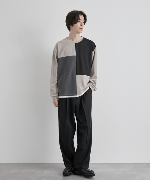 JUNRED(ジュンレッド)の「ブロッキングレイヤードクルーネックプルオーバー(その他トップス・メンズ・グレー/ブルー/ブラック・M/L/LL)」の13枚目の写真