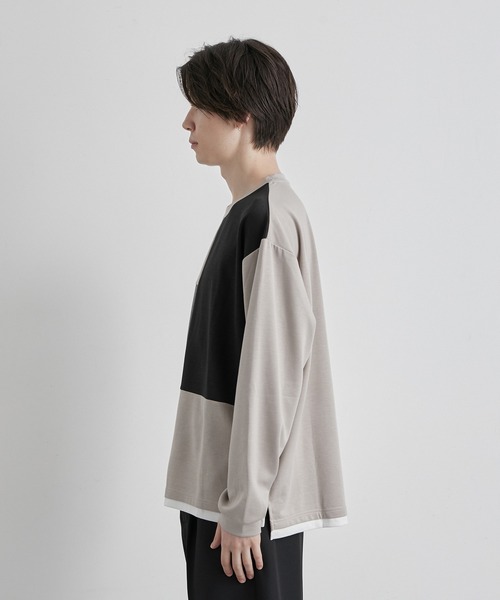 JUNRED(ジュンレッド)の「ブロッキングレイヤードクルーネックプルオーバー(その他トップス・メンズ・グレー/ブルー/ブラック・M/L/LL)」の7枚目の写真