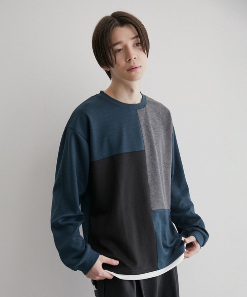 JUNRED(ジュンレッド)の「ブロッキングレイヤードクルーネックプルオーバー(その他トップス・メンズ・グレー/ブルー/ブラック・M/L/LL)」の19枚目の写真