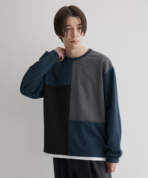 JUNRED(ジュンレッド)の「ブロッキングレイヤードクルーネックプルオーバー(その他トップス・メンズ・グレー/ブルー/ブラック・M/L/LL)」の20枚目の写真