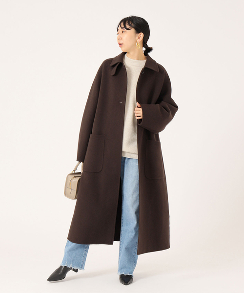 美品　IENA　MANTECO　ロングコート　ブラウン　36 IENA（イエナ）の「MANTECO PURE リバーステンカラーコート（ステン