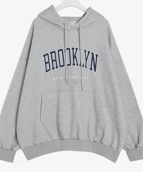 Dalfwin（ダールフィン）の「BROOKLYNロゴオーバーサイズ フーディーパーカー（パーカー・レディース・ブラック/グレー/カーキ/アイボリー/グレー系その他/ブラック系その他/ホワイト系その他/グリーン系その他・FREE）」の14枚目の写真