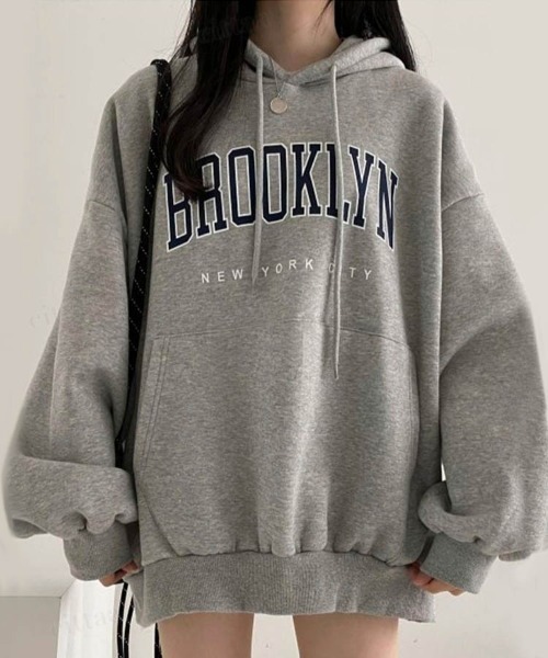 Dalfwin（ダールフィン）の「BROOKLYNロゴオーバーサイズ フーディーパーカー（パーカー・レディース・ブラック/グレー/カーキ/アイボリー/グレー系その他/ブラック系その他/ホワイト系その他/グリーン系その他・FREE）」の17枚目の写真