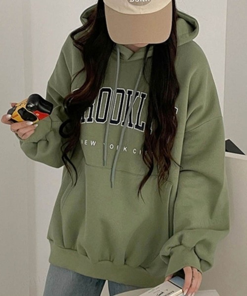 Dalfwin（ダールフィン）の「BROOKLYNロゴオーバーサイズ フーディーパーカー（パーカー・レディース・ブラック/グレー/カーキ/アイボリー/グレー系その他/ブラック系その他/ホワイト系その他/グリーン系その他・FREE）」の22枚目の写真